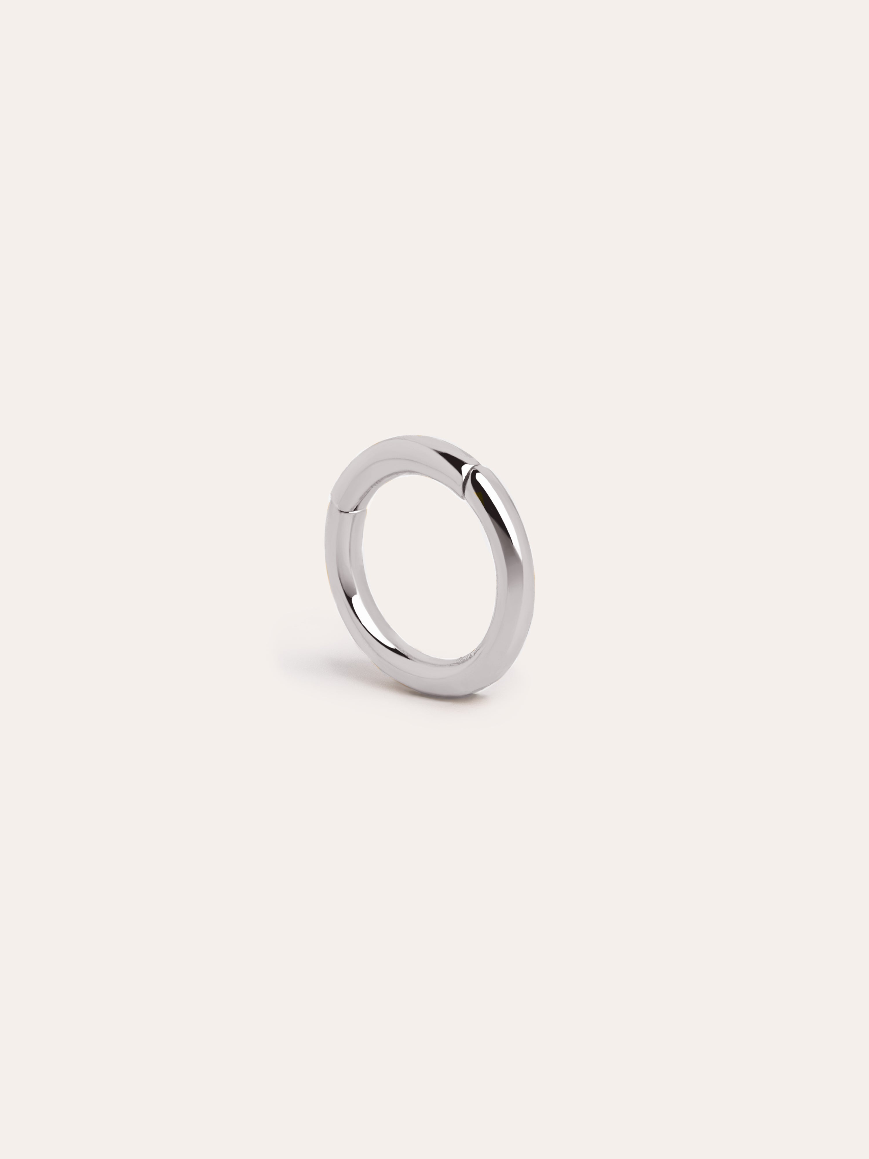 Simple Clicker Silver Single Earring 