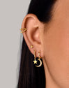 Pendiente Suelto Ear Cuff Double Dots Oro Puesta
