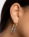 Double Drop Gold Single Earring