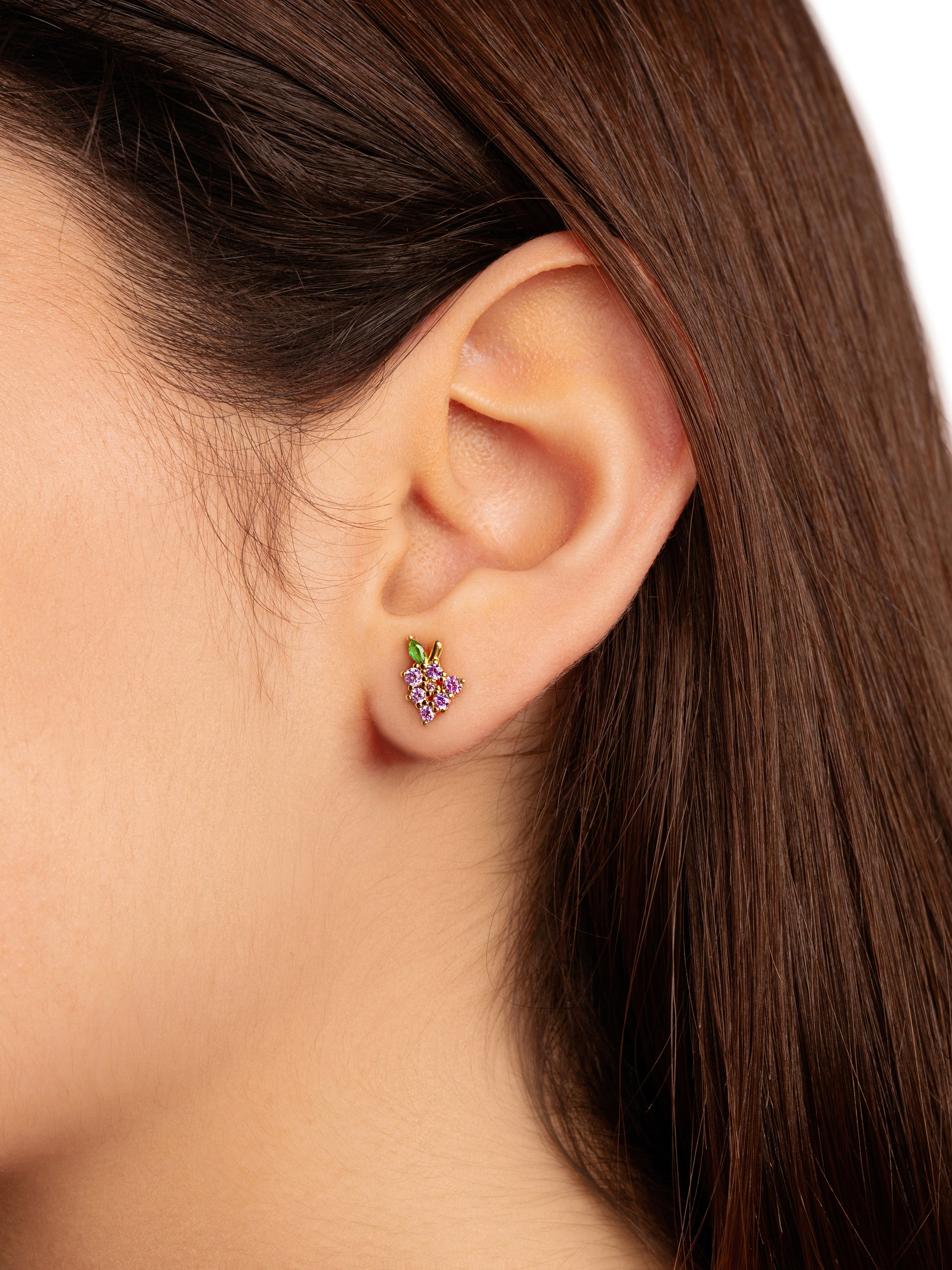 Tropical Grape Gold Single Earring