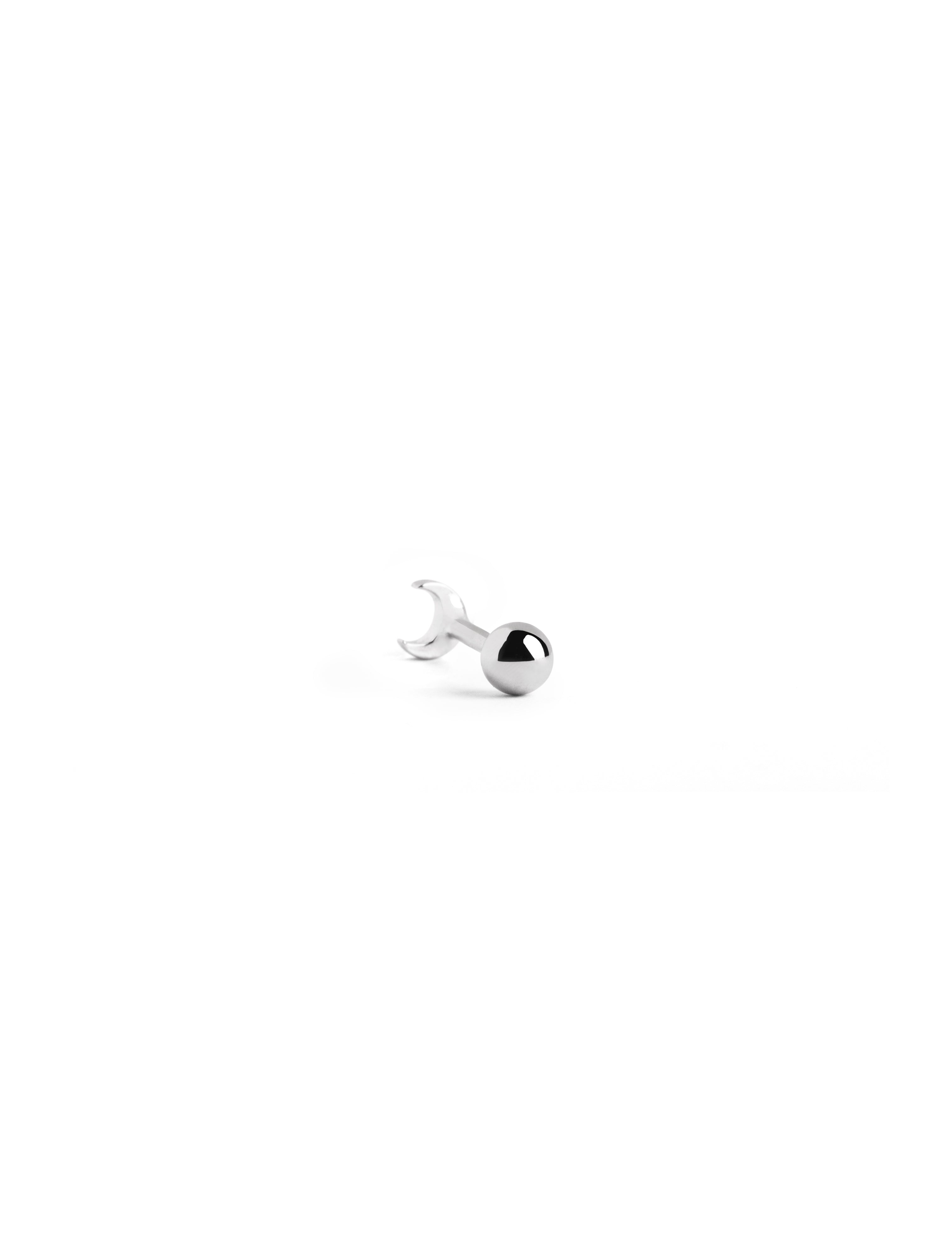 Pendiente Suelto Mini Moon Plata Puesta