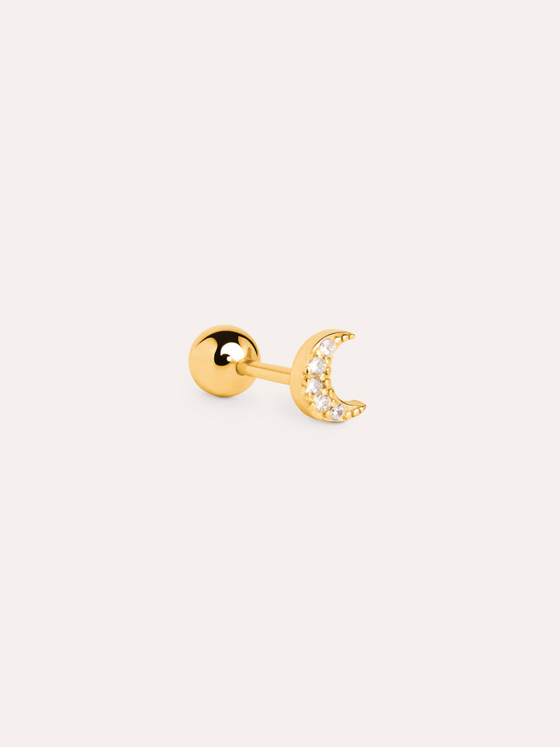 Mini Moon Spark Gold Single Earring