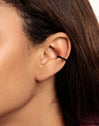 Ring Black Enamel Gold Ear Cuff Single Earring 