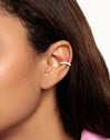 Ring White Enamel Gold Ear Cuff Single Earring