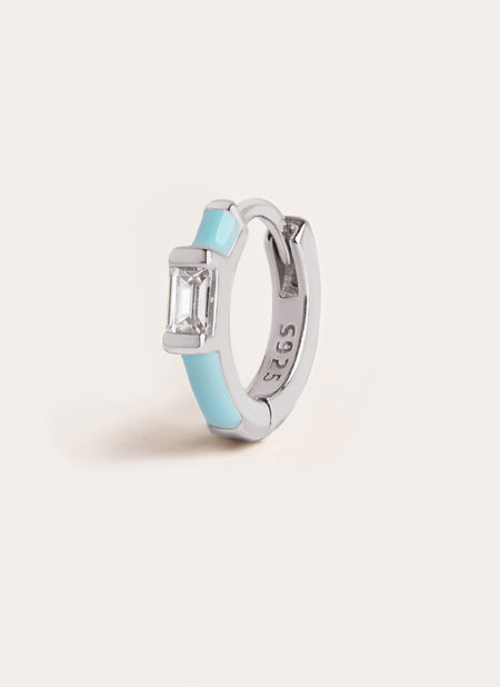 Sia Sky Enamel Silver Single Earring
