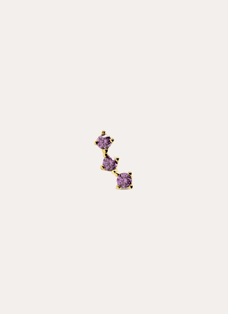 Triple Spark Lavender Gold Single Earring