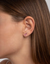 Triple Spark Raspberry Rose Gold Single Earring