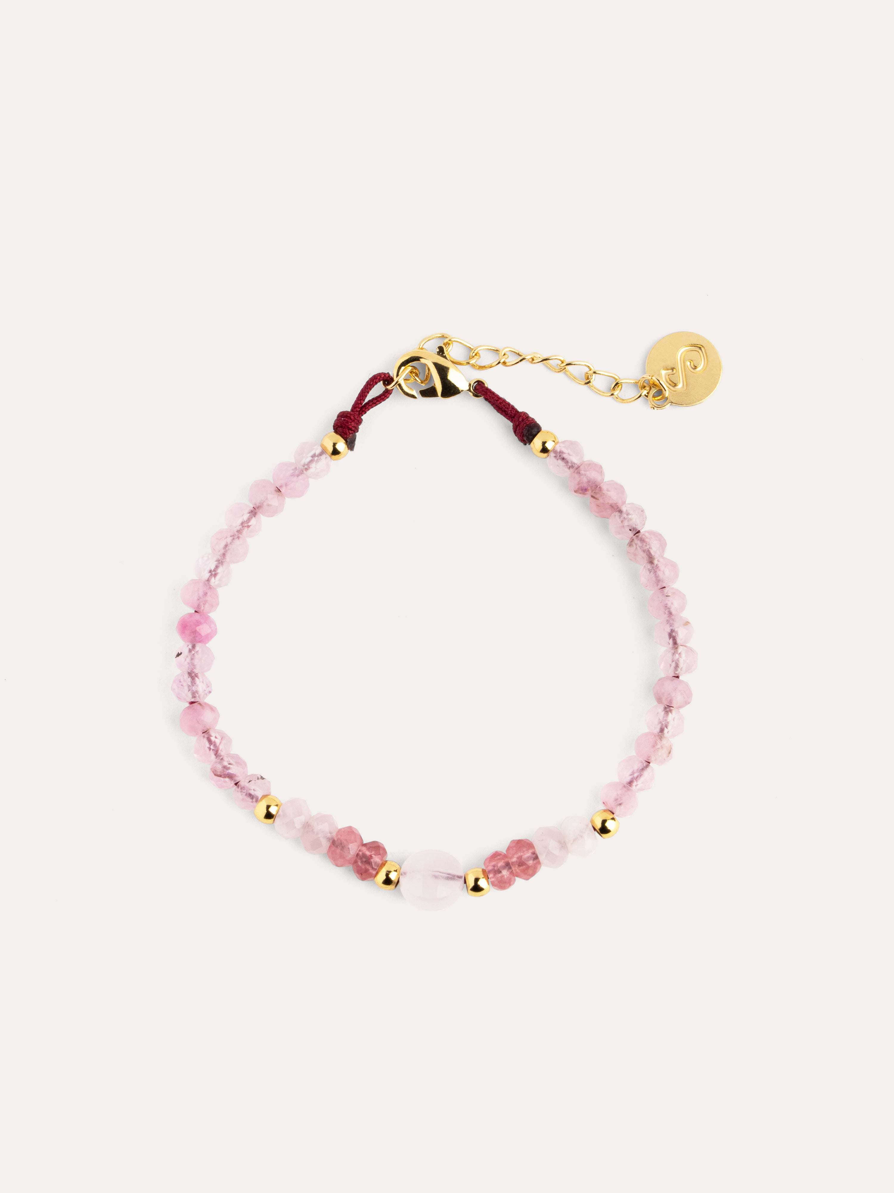 Pulsera Amulet Rose Quartz Oro