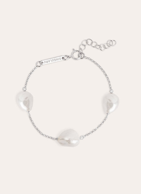 Bean Pearls Silver Bracelet