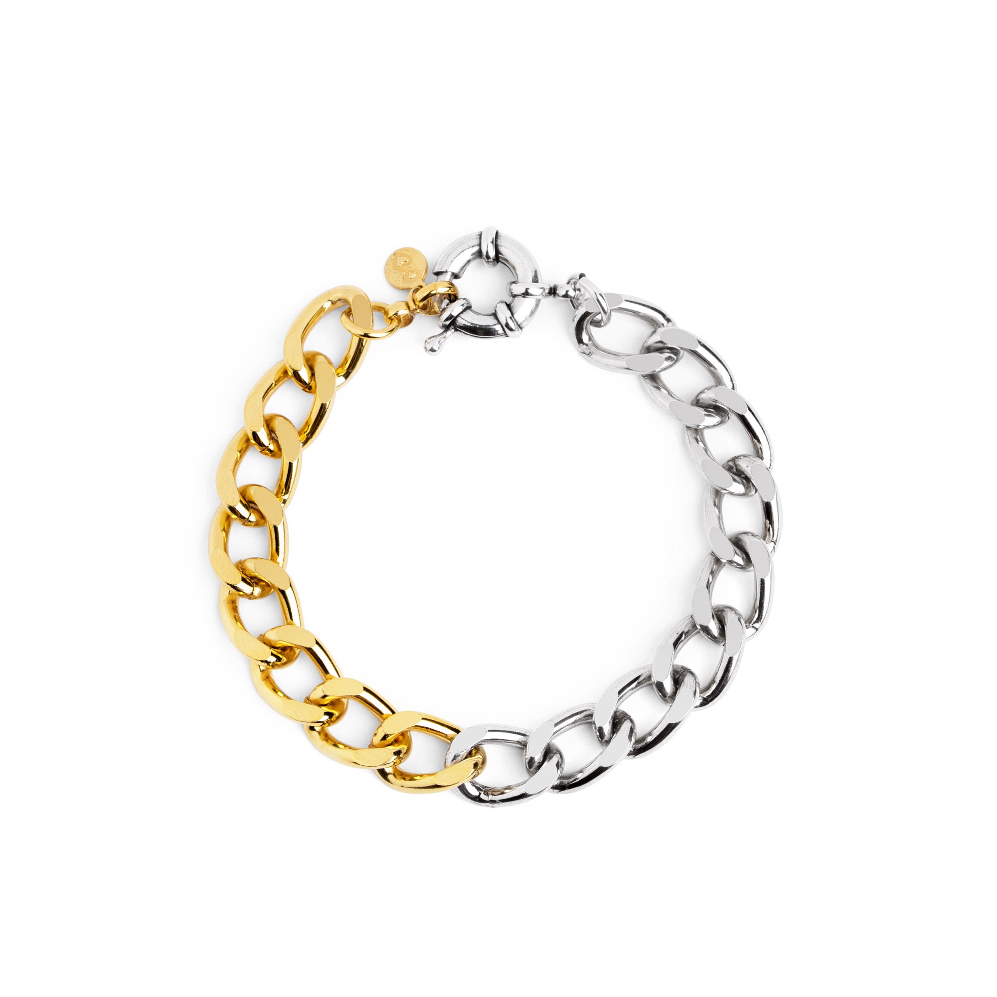 Pulsera Chunky Eslabón Bicolor