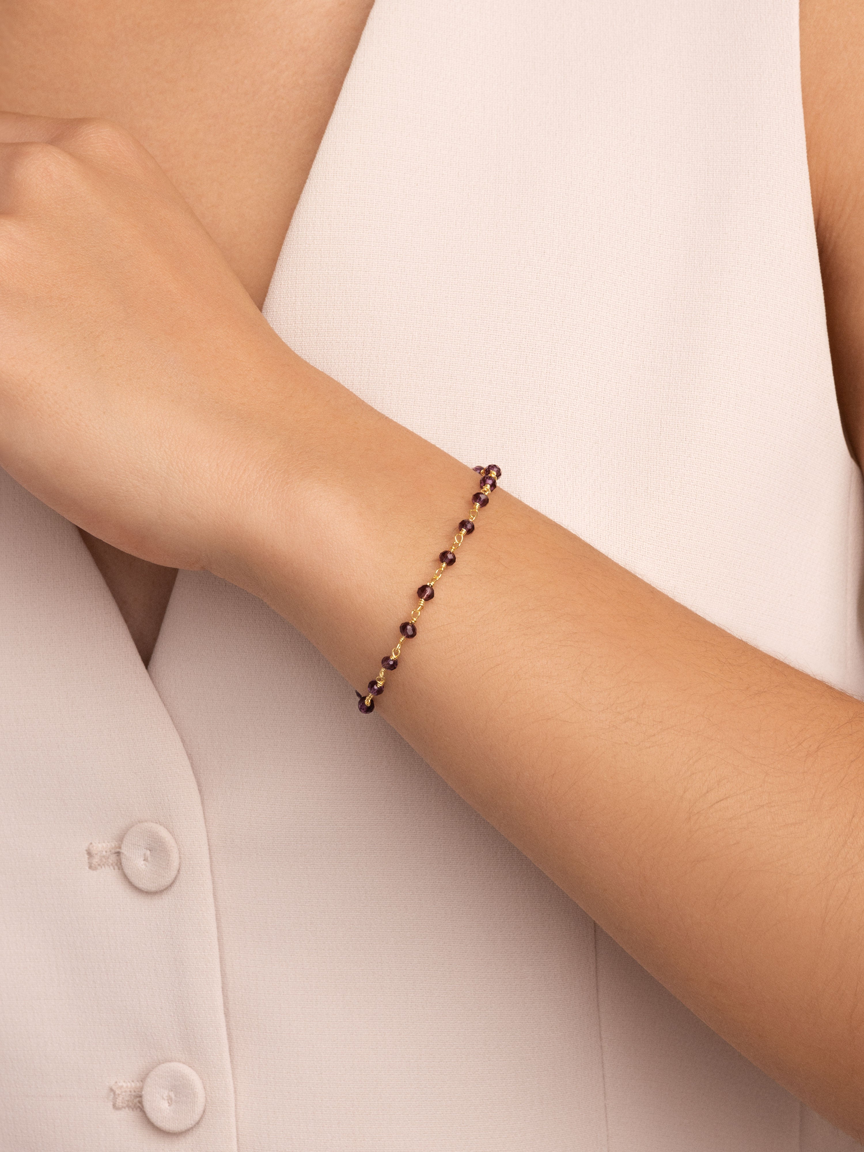 Crystals Lavender Gold Bracelet