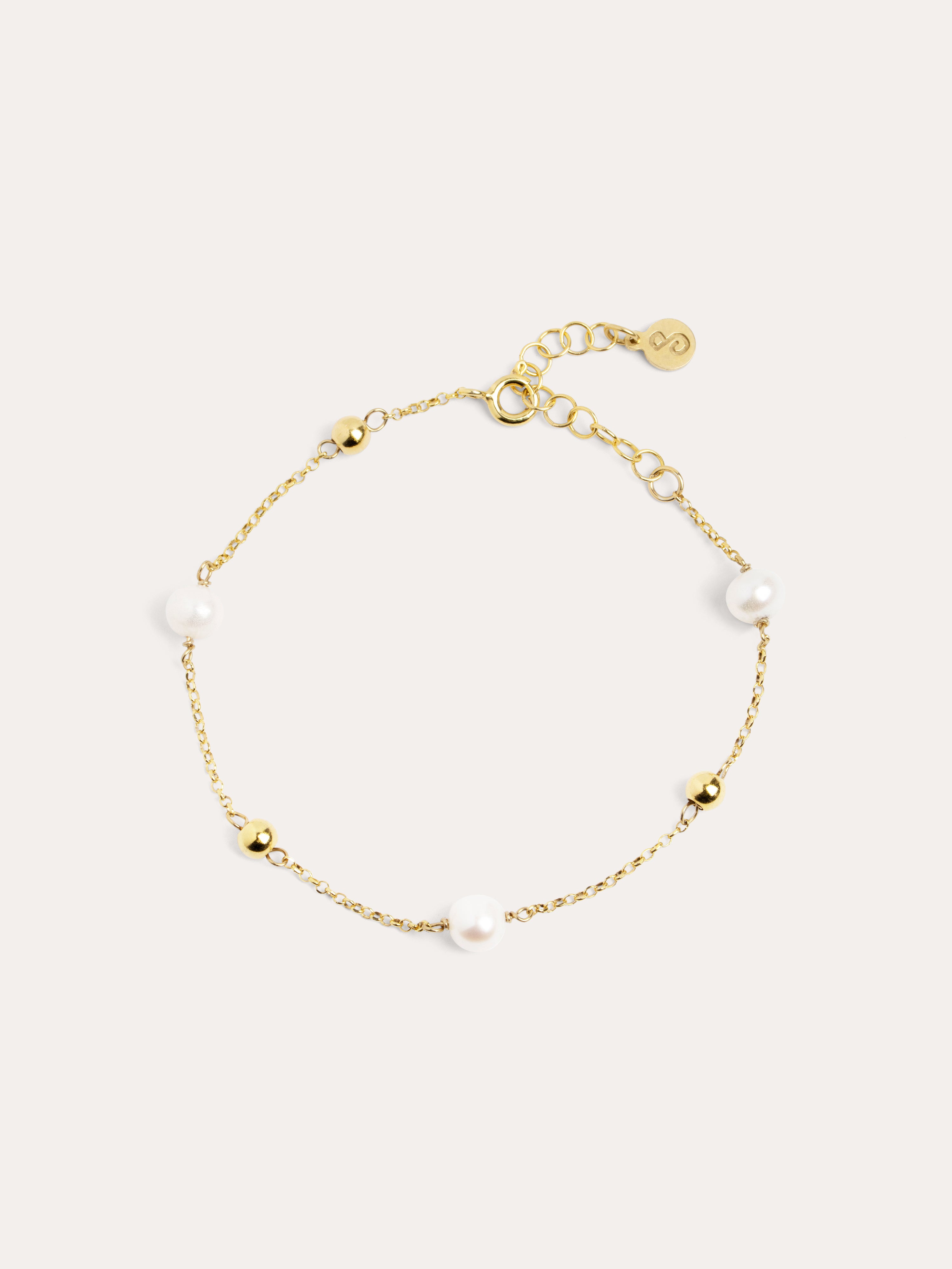 Mini Pearls Gold Bracelet