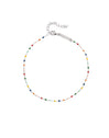 Tobillera Dots Colors Enamel Plata