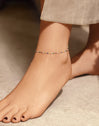 Dots Colors Enamel Silver Anklet