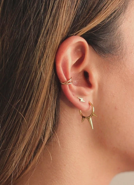 Lightning Bolt Gold Single Earring