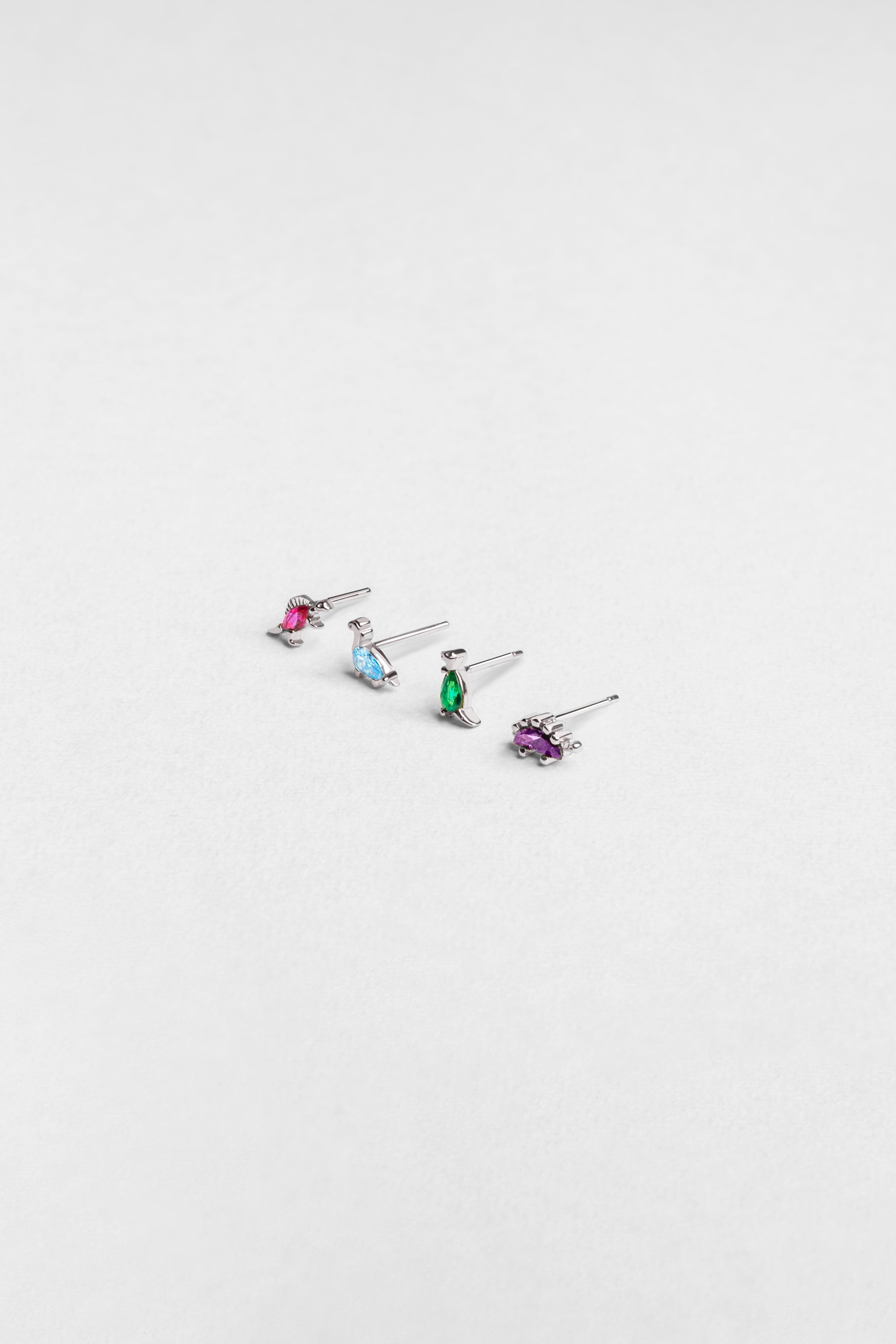 Dino T Rex Green Silver Single Earring