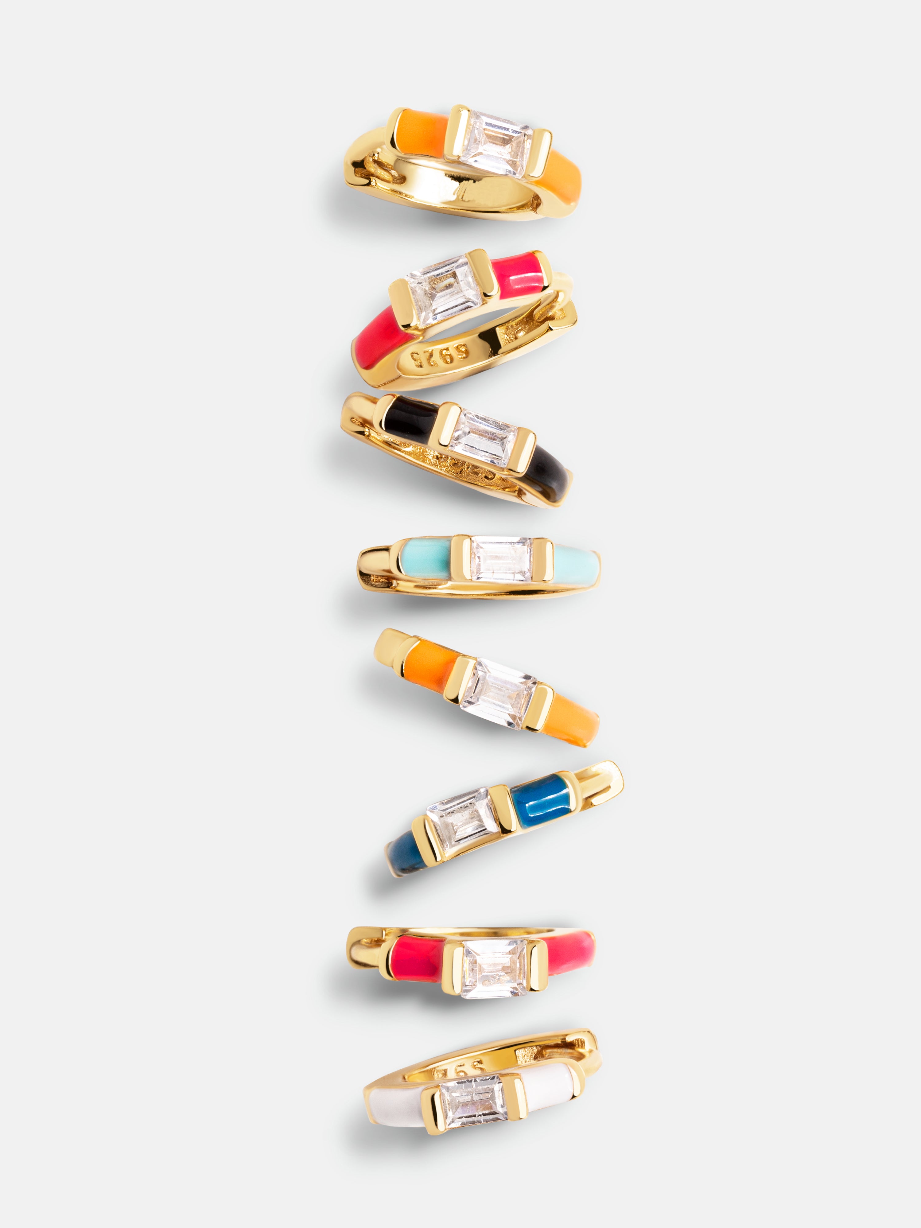Sia Black Enamel Gold Single Earring