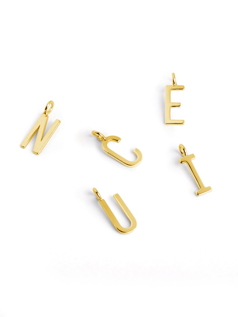 Initial Personalized Letters & Silver Necklace with Gold Plating