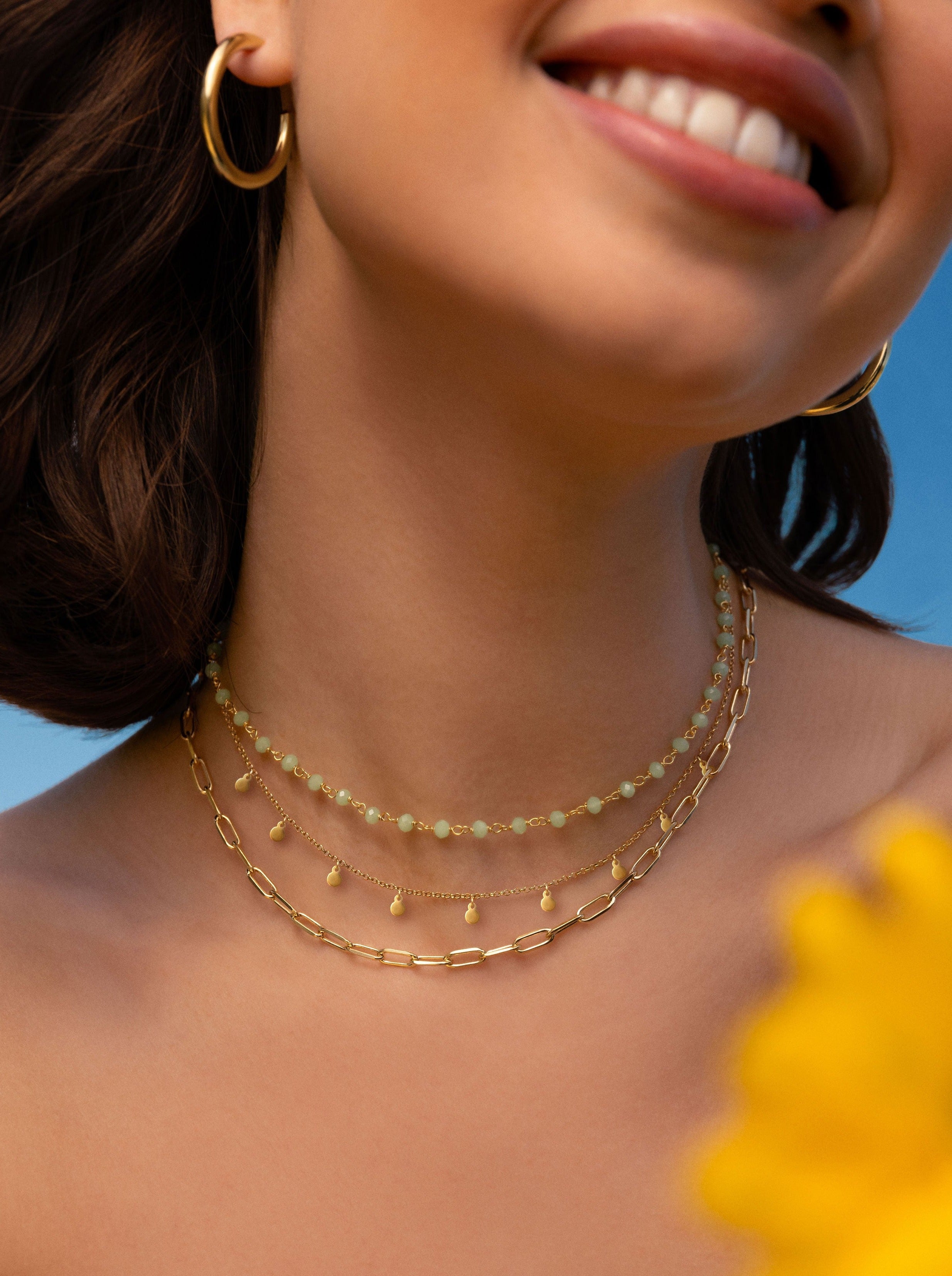 Crystals Jade Gold Necklace